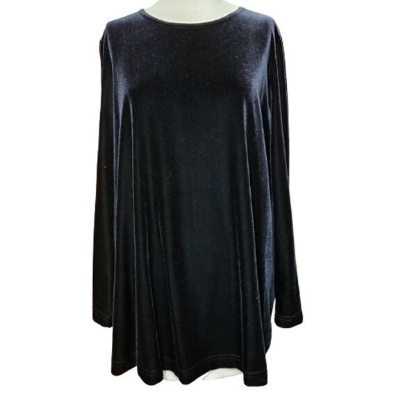 Black Velvet Long Sleeve Maternity Top Size Small - Picture 1 of 5